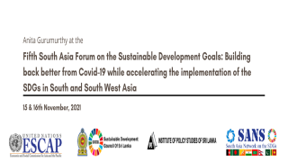 Fifth South Asia Forum on the Sustainable Development Goals