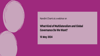 What Kind of Multilateralism and Global Governance Do We Want?