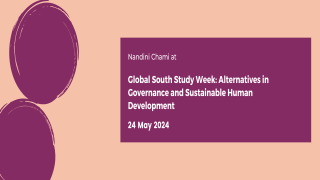 Global South Study Week: Alternatives in Governance and Sustainable Human Development