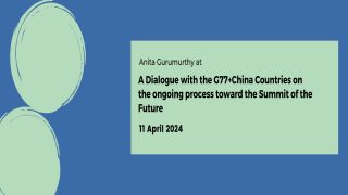 A Dialogue with the G77+China Countries on the ongoing process toward the Summit of the Future