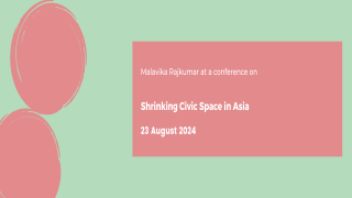 Shrinking Civic Space in Asia